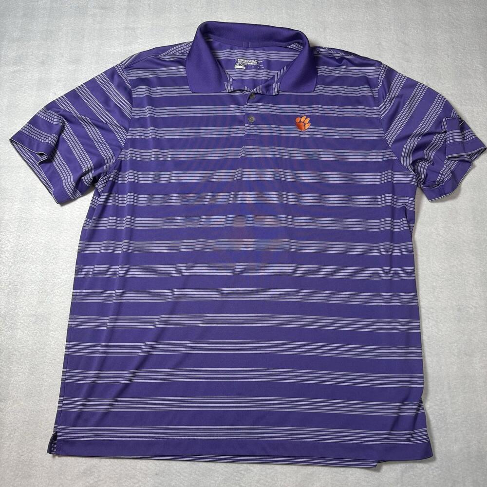 Nike Golf Clemson Tigers Purple Mens Polo Shirt Tour Performance XXL